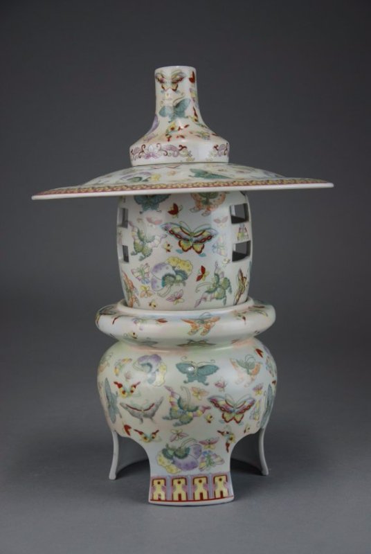 A set of famille rose incense burners (1 of 7)