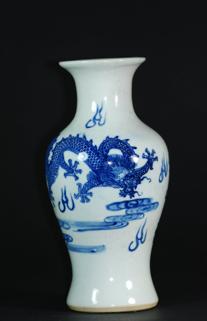An antique blue and white porcelain vase (1 of 7)