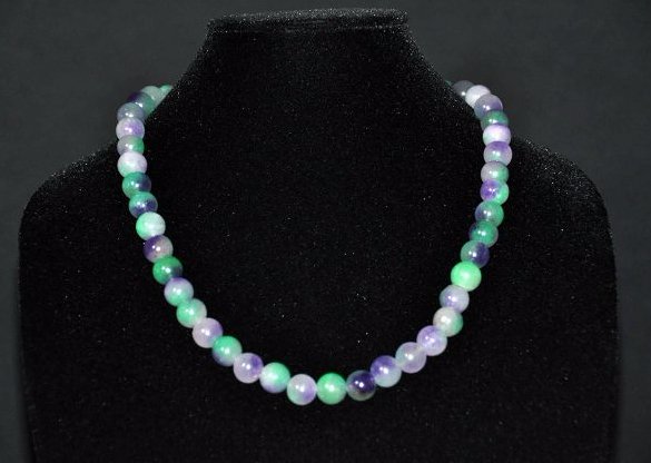 A translucent  green and purple jadeite necklace (1 of 6)