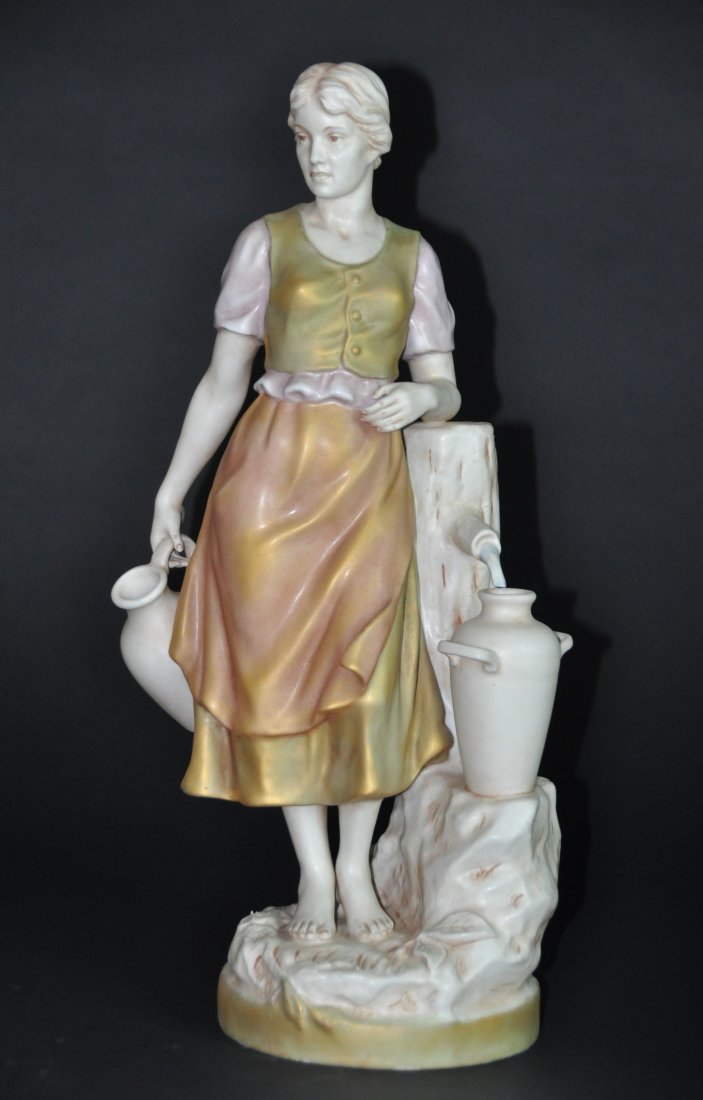 A Rare Royal Dux Porcelain Figure: Lady at the Well (1 of 10)