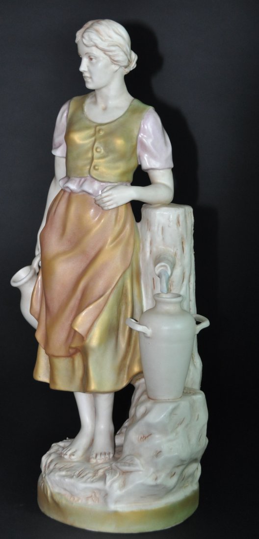 A Rare Royal Dux Porcelain Figure: Lady at the Well (1 of 10)
