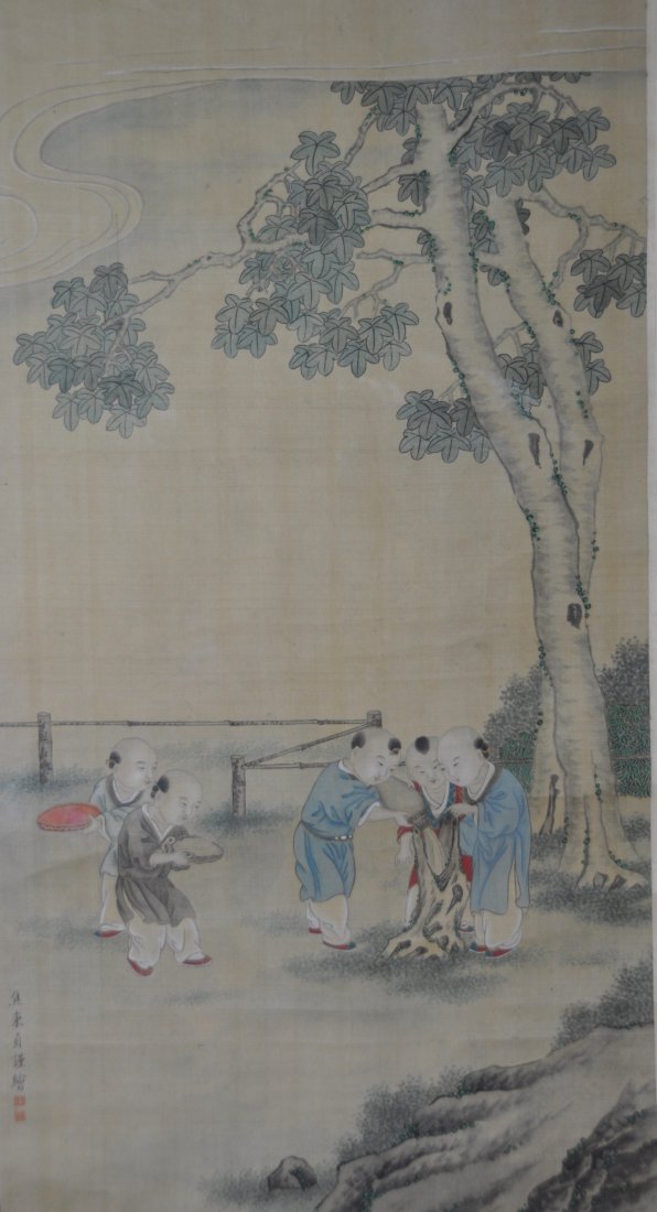 A Qing Dynasty  Jiao Bingzhen(1644-1726) hanging scoll (1 of 10)