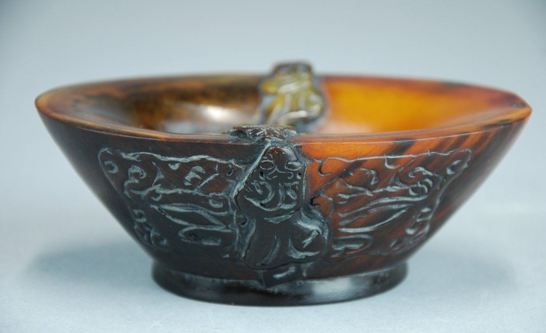 An antique horn carving Cup (1 of 6)