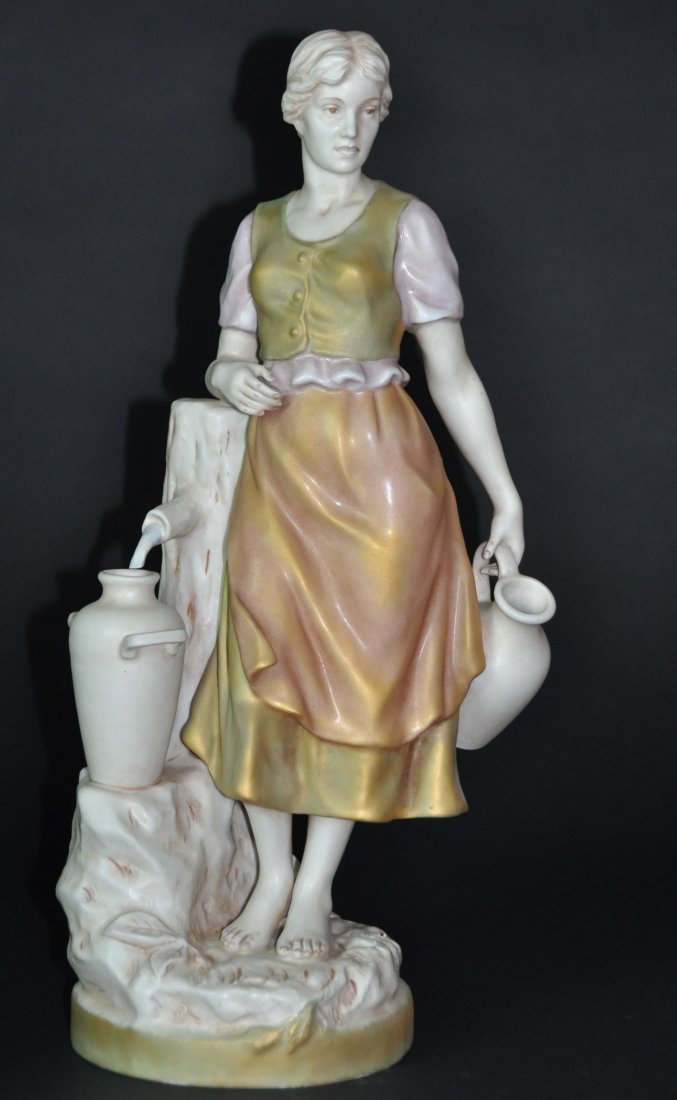 A19th century Royal Dux Porcelain Figure: Lady at the (1 of 10)