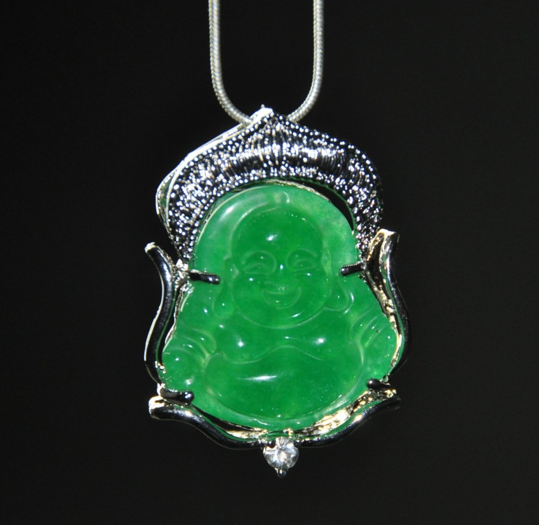 A translucent  Buddha jadeite pendant (1 of 3)
