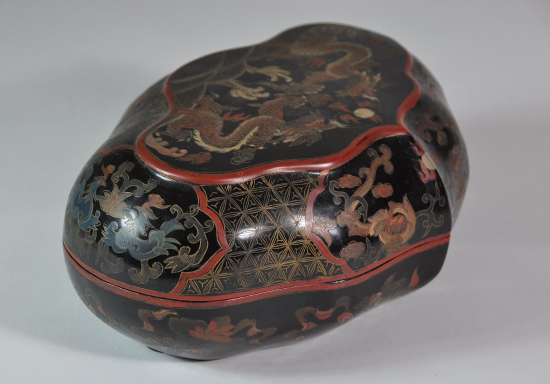 A Qing Dynasty gilt lacquer container (1 of 7)