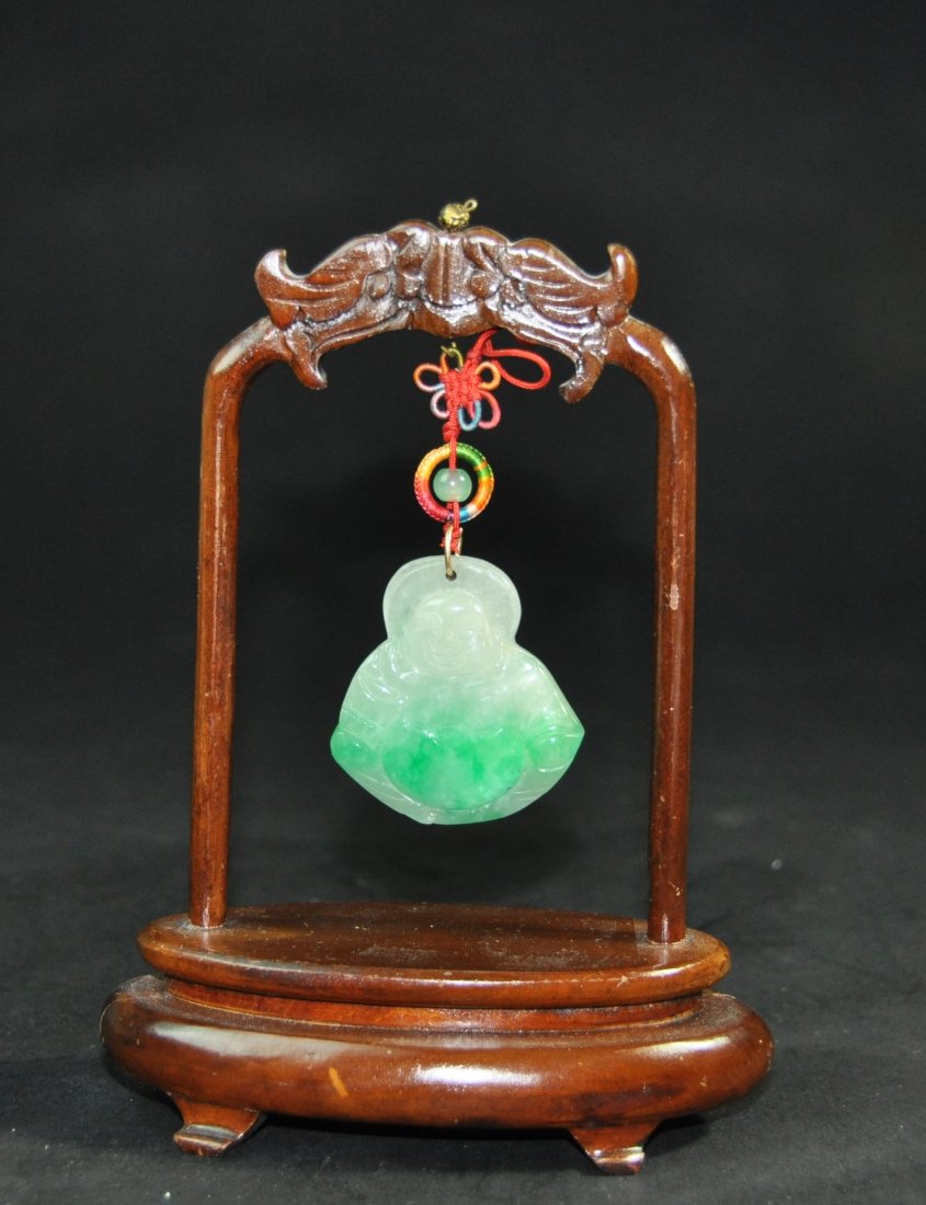 A  green and white jadeite  Buddha (1 of 5)