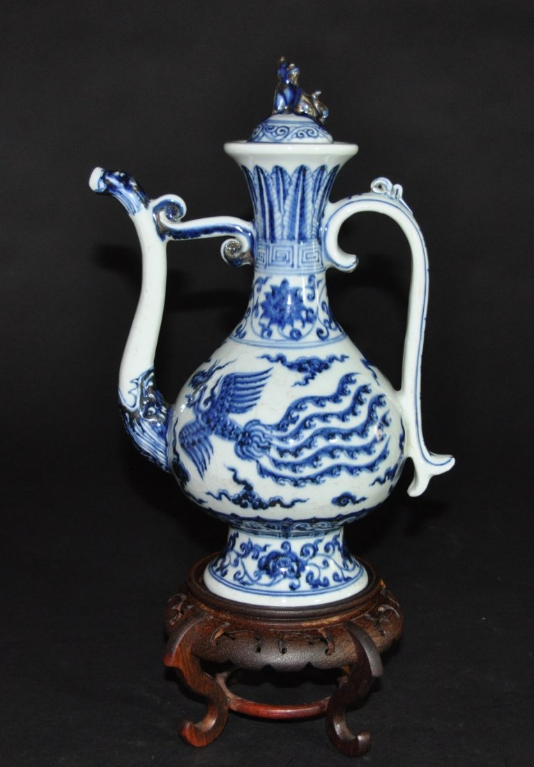 A Ming Dynasty blue and white porcelain pitcher (1 of 10)