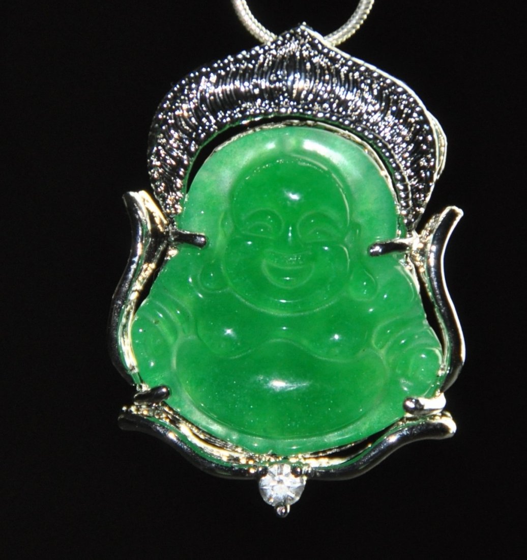A translucent  jadeite Buddha pendant (1 of 3)