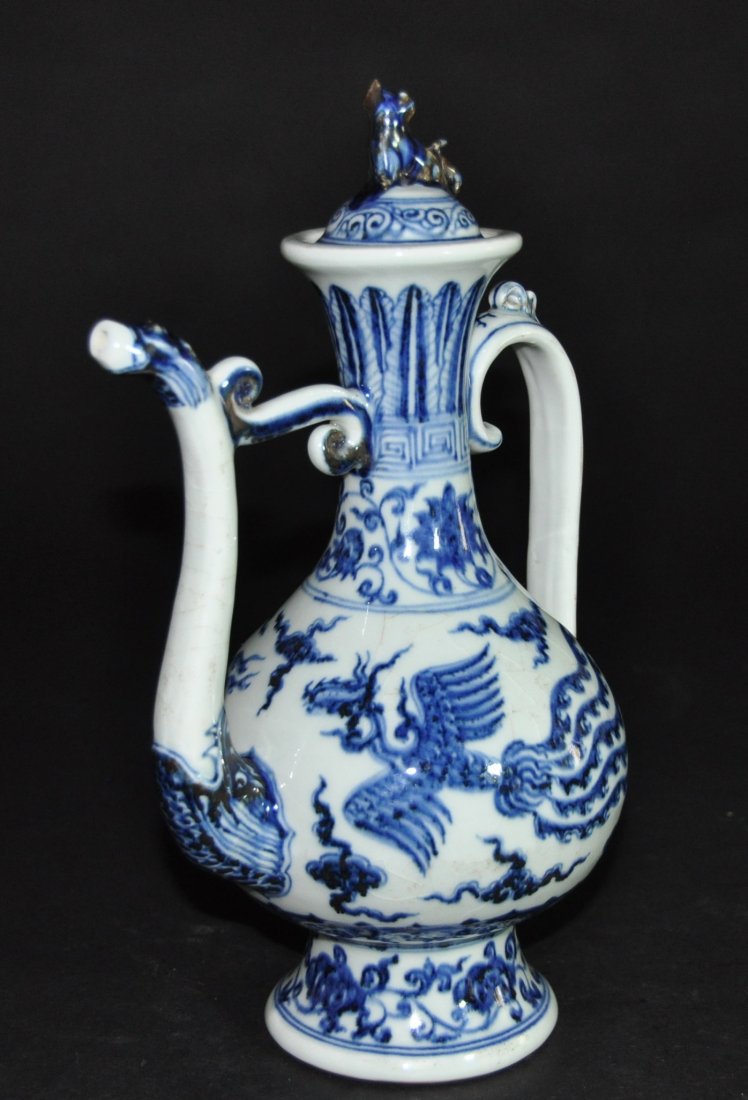 A Ming Dynasty blue and white porcelain pitcher (1 of 10)