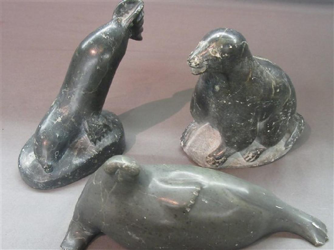 Three (3) 1970's Inuit Seal Carvings (1 of 3)