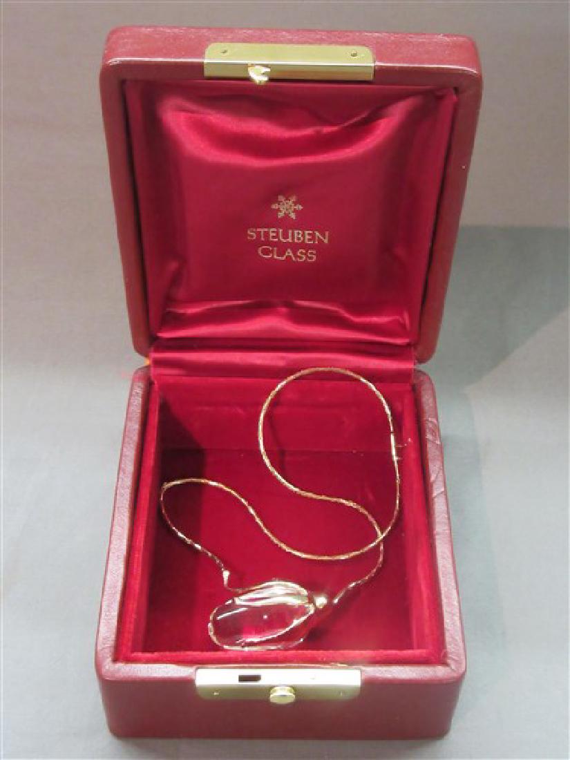 Steuben Glass 14K Gold Rose Necklace (1 of 3)