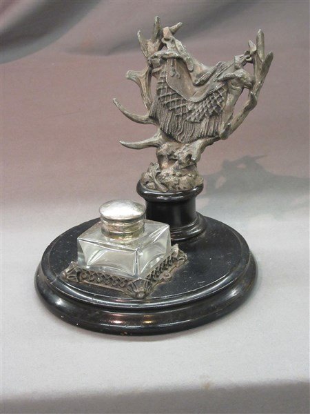 Antique Inkwell with Hunt Theme (1 of 3)