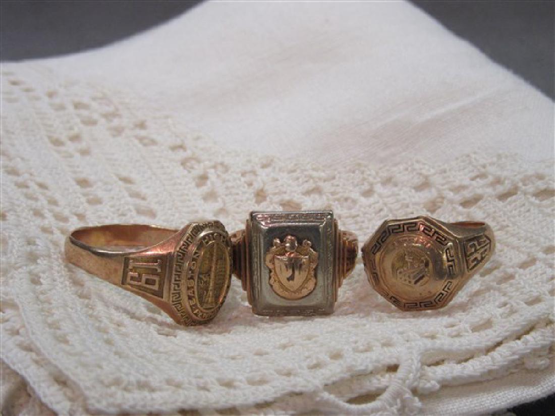 Three (3) 14K gold rings 1930's (1 of 2)