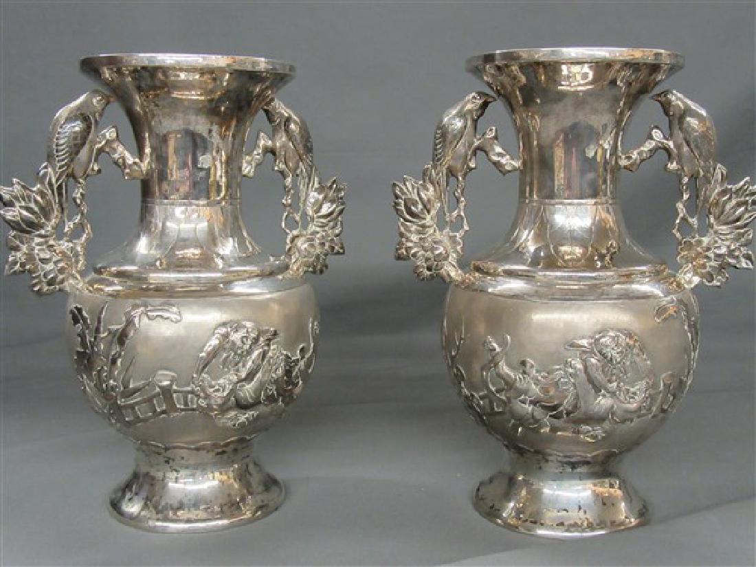 Chinese Export Silver Vases (1 of 5)