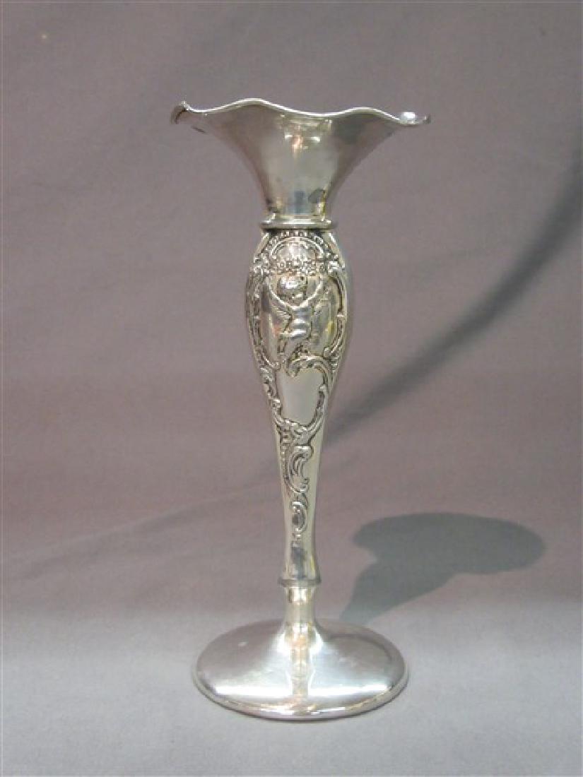 Sterling Silver Bud Vase w/ Putti (1 of 3)