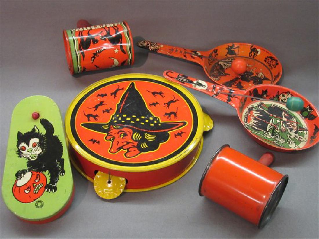Six (6) Vintage Halloween Noise Makers (1 of 2)