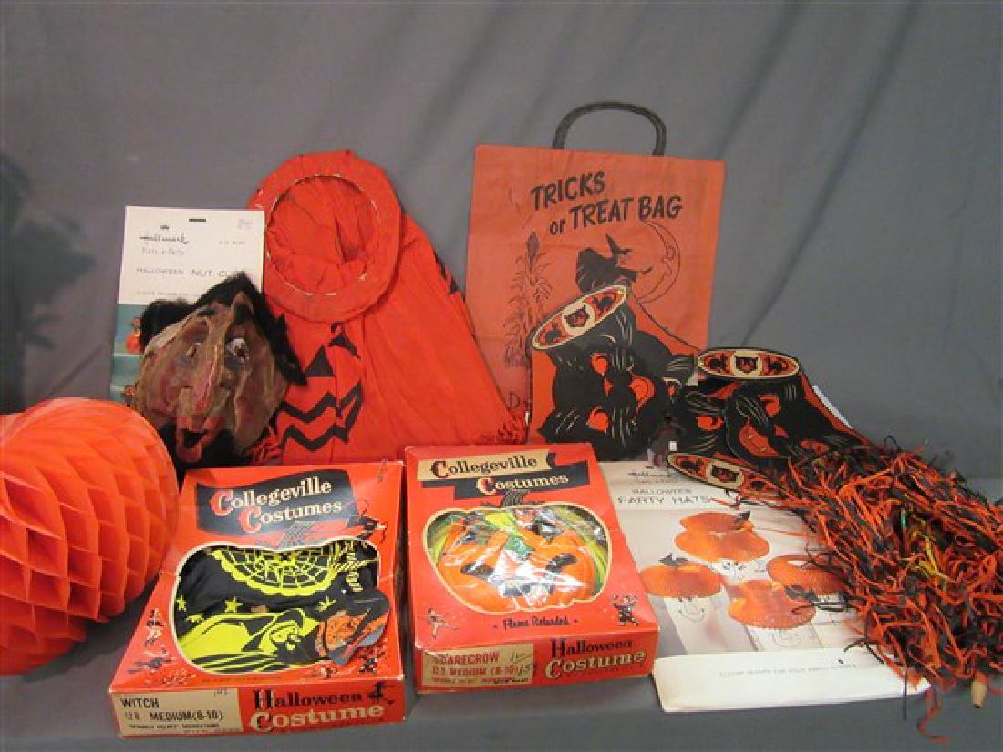 Vintage Halloween Decorations and Costumes: Vintage Halloween decorations and costumes as seen in photograph preview.