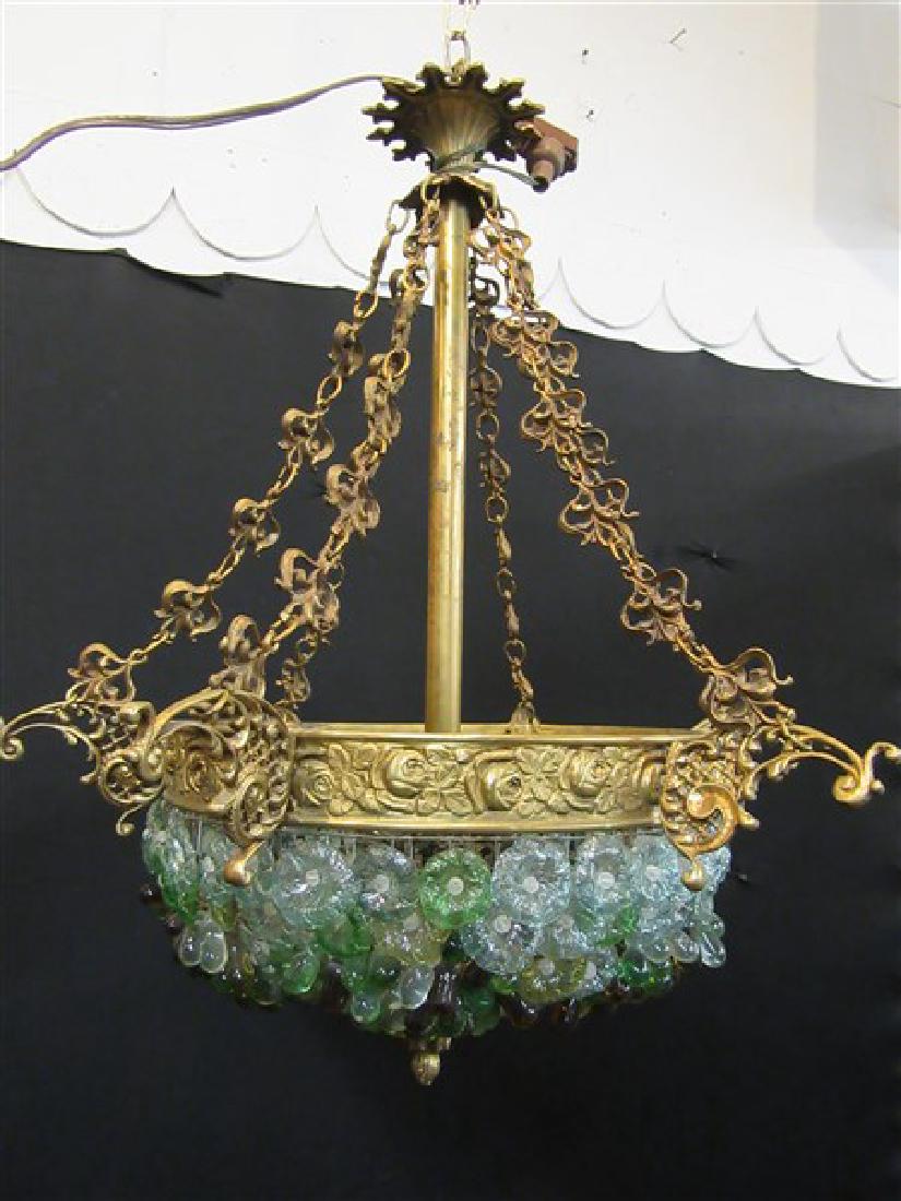 Vintage Bohemian Glass Grape & Floral Chandelier (1 of 8)