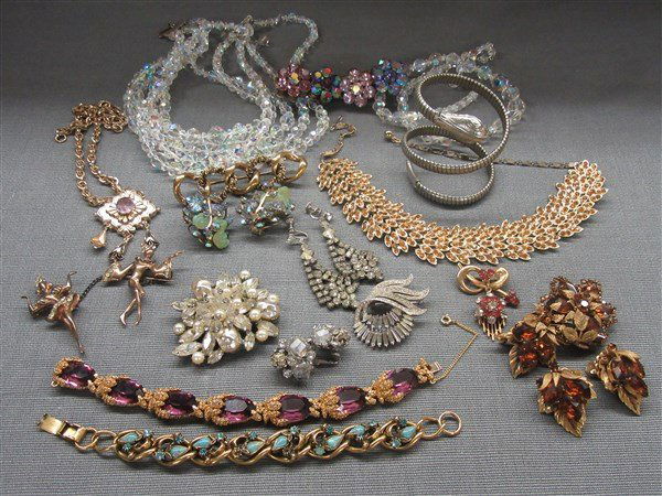 Vintage Estate Costume Jewelry Group, Haskell, Trifari. (1 of 4)