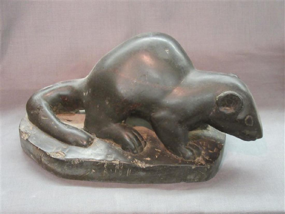 Zimbabwean Shona Art Sculpture "Searching Beaver" (1 of 3)