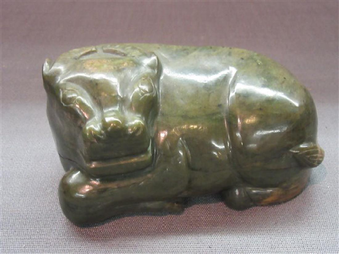 Chinese Jade Oxen Statue (1 of 5)