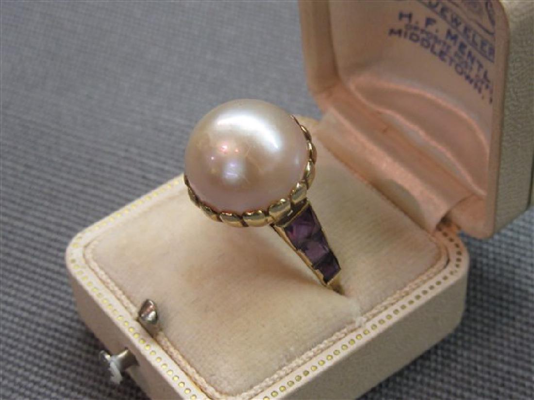 14k Mabe Pearl And  Amethyst Ring (1 of 3)