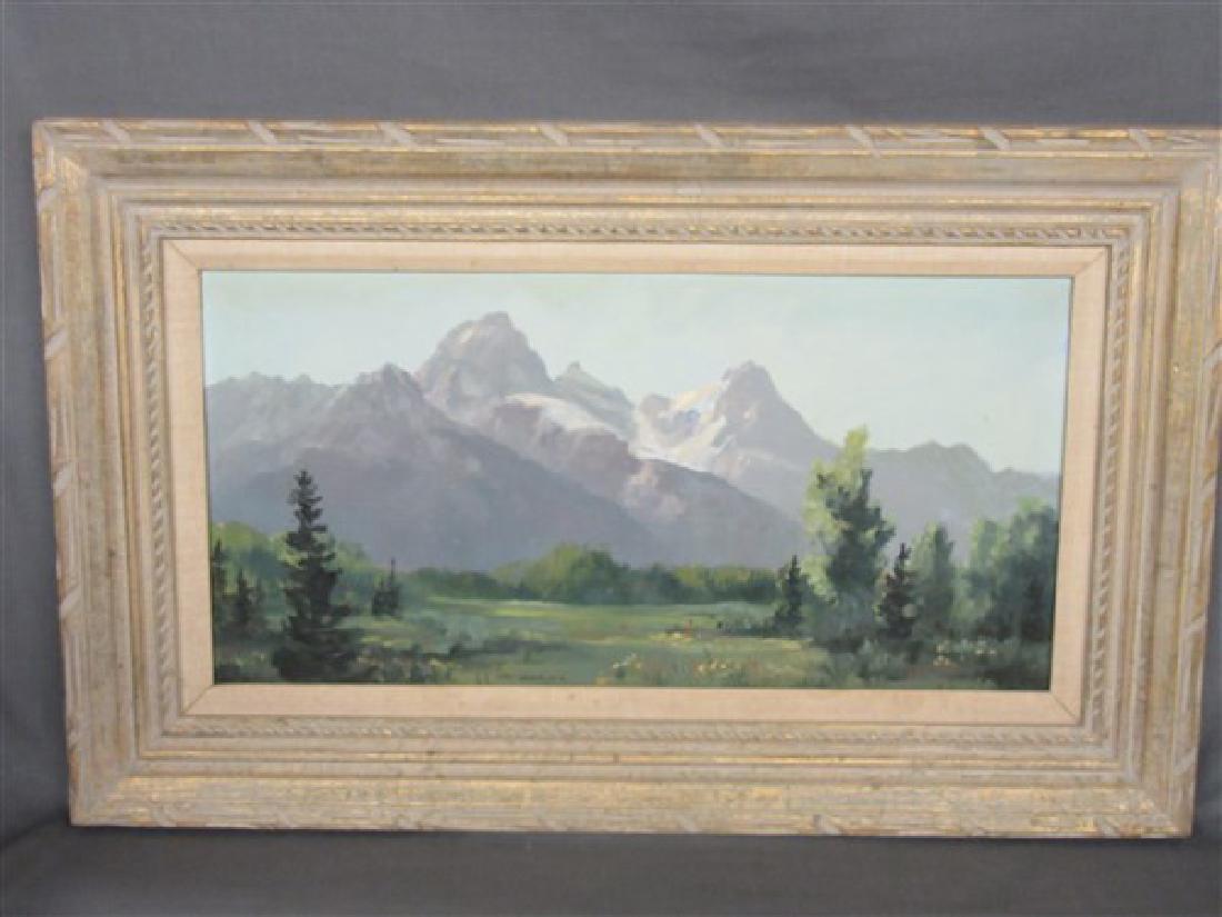 Jim Wilcox (B. 1941) Oil On Board Mountain Landscape (1 of 6)