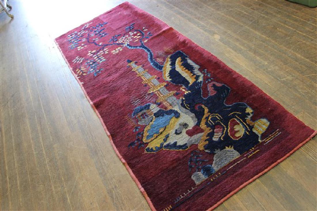 Burgundy Chinese Art Deco Runner (1 of 5)