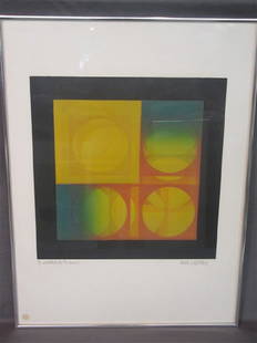 Carlos Davila "Constants of the Sun": Artist:Carlos DavilaTitle: "Constants of the Sun"Dimensions: 29 1/2'' X 22''Medium: Lithograph printed in colors. Framed.Signed: Signed in pencil at lower right and indicated "AP" and titled in pencil