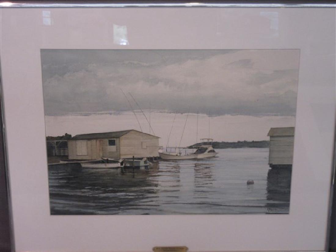 Arelene Cornell (American, b. 1934) "#4 Puerto Rican: Dimensions: 14" x 20" Medium: Watercolor on paper. Matted and framed Signed: At lower right