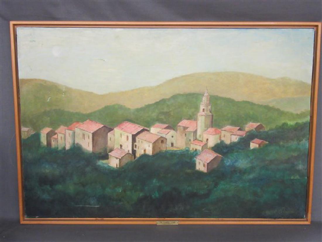 Edward Robinson (FI.3rd qrtr20th)"The Sleeping Village": Dimensions: 24" x 36" Medium: Oil on Canvas. Framed Signed: And dated 69 at lower right