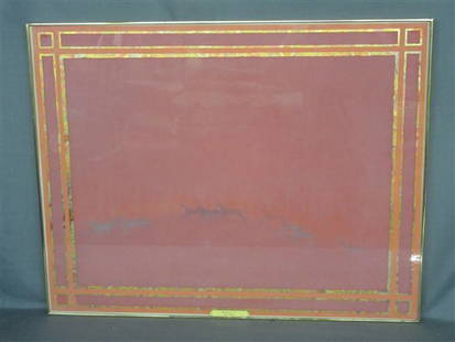 Paul Henry Brach (American 1924 - 2007) "Rimrock #1): Dimensions: 21 3/4" x 27 3/4" Medium: Relief Print. FramedSigned: And dated "80 in pencil at lower right and titled and numbered 38/50 in pencil at lower left