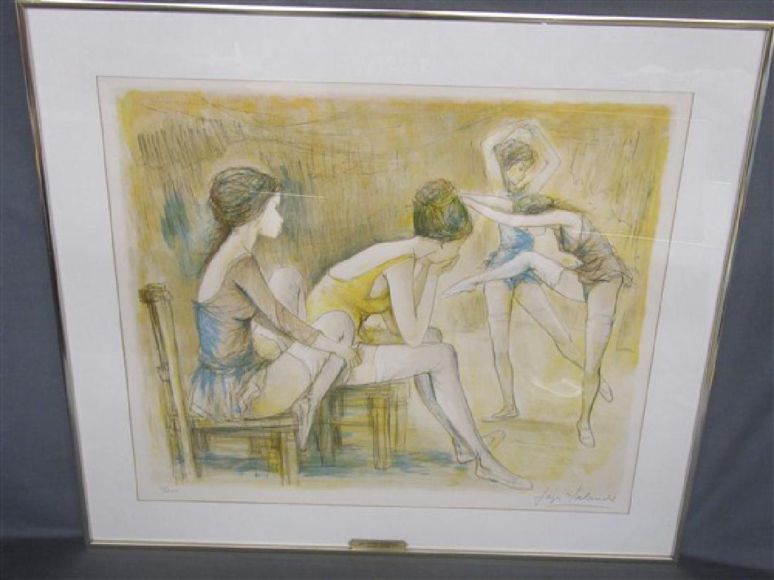 Jacques Lalande "Les Petites Ballerines: Dimensions: 21" x 25" Medium: Signed: In pencil lower right