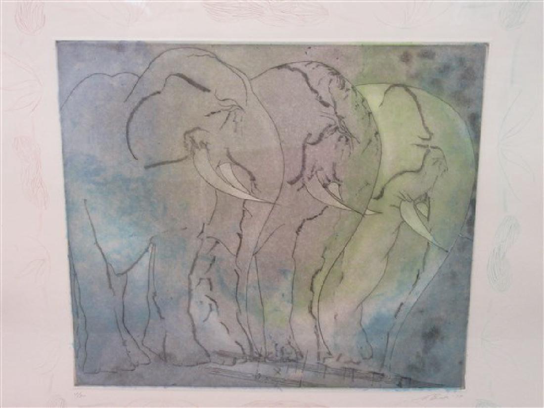 Stanley Boxer (American, b. 1926, d. 2000) "Elephants" (1 of 3)