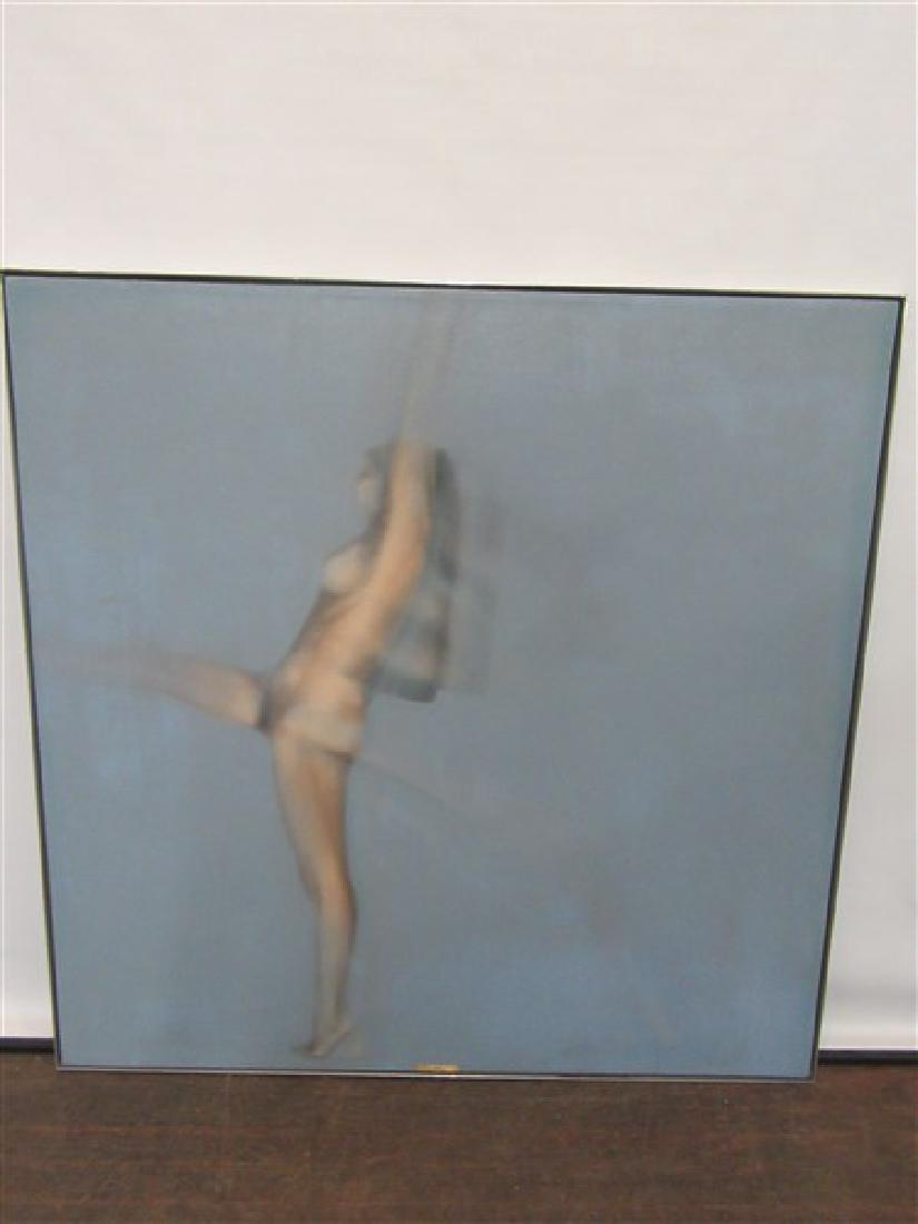 Warren Hurley (American, 20th century) "Flight" O/C: Warren Hurley (American, 20th century) "Flight" Oil on Canvas No visible signature 48 by 48 inches Framed Inv. 251