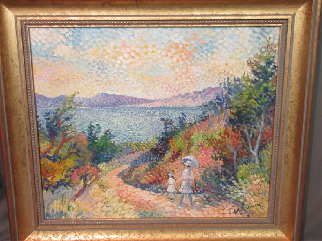 Lucien Neuquelman (French, 1909-1988) La Cote Varoise: Titled: La Cote VaroiseArtist: Lucien Neuquelman (French, 1909-1988)Signed lower right and titled verso.Housed in a gilt wood frame.Dimensions: 18" X 22" Provenance: Galerie F. Clair, Paris, Sale, Dec