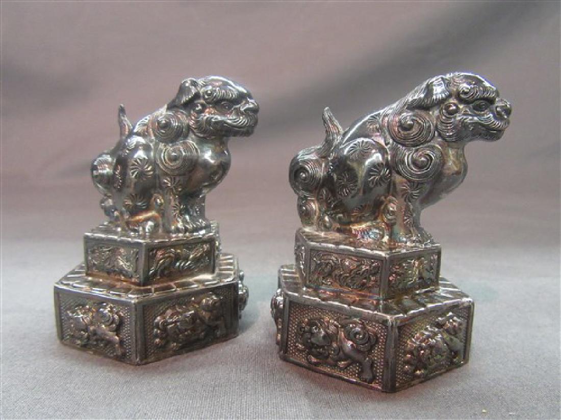 Chinese Silver Foo Dogs Salt & Pepper Shakers (1 of 4)