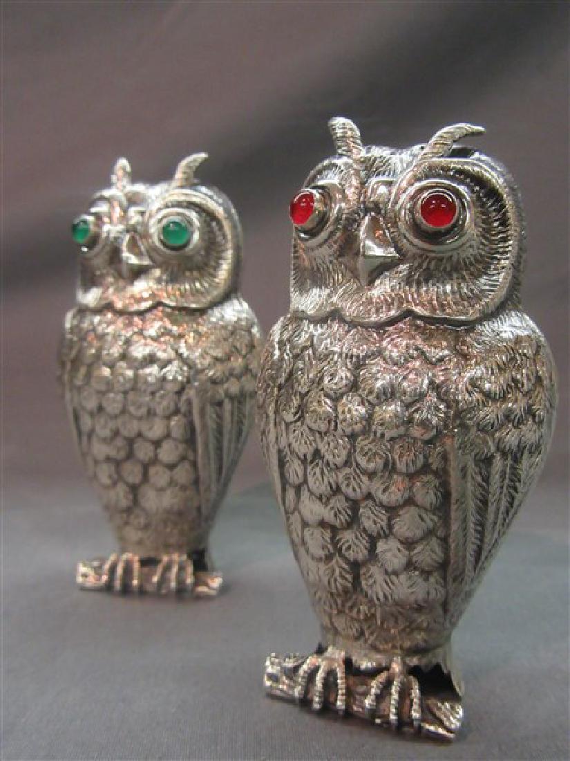 Sterling Silver Novelty Owl Salt & Pepper Shakers (1 of 3)