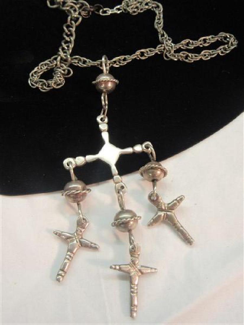 Vintage Mexican Silver Crucifix Necklace (1 of 3)