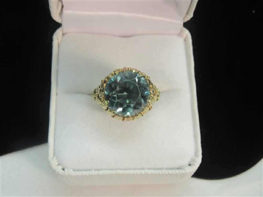 14k Yellow Gold Blue Topaz Ring (1 of 3)