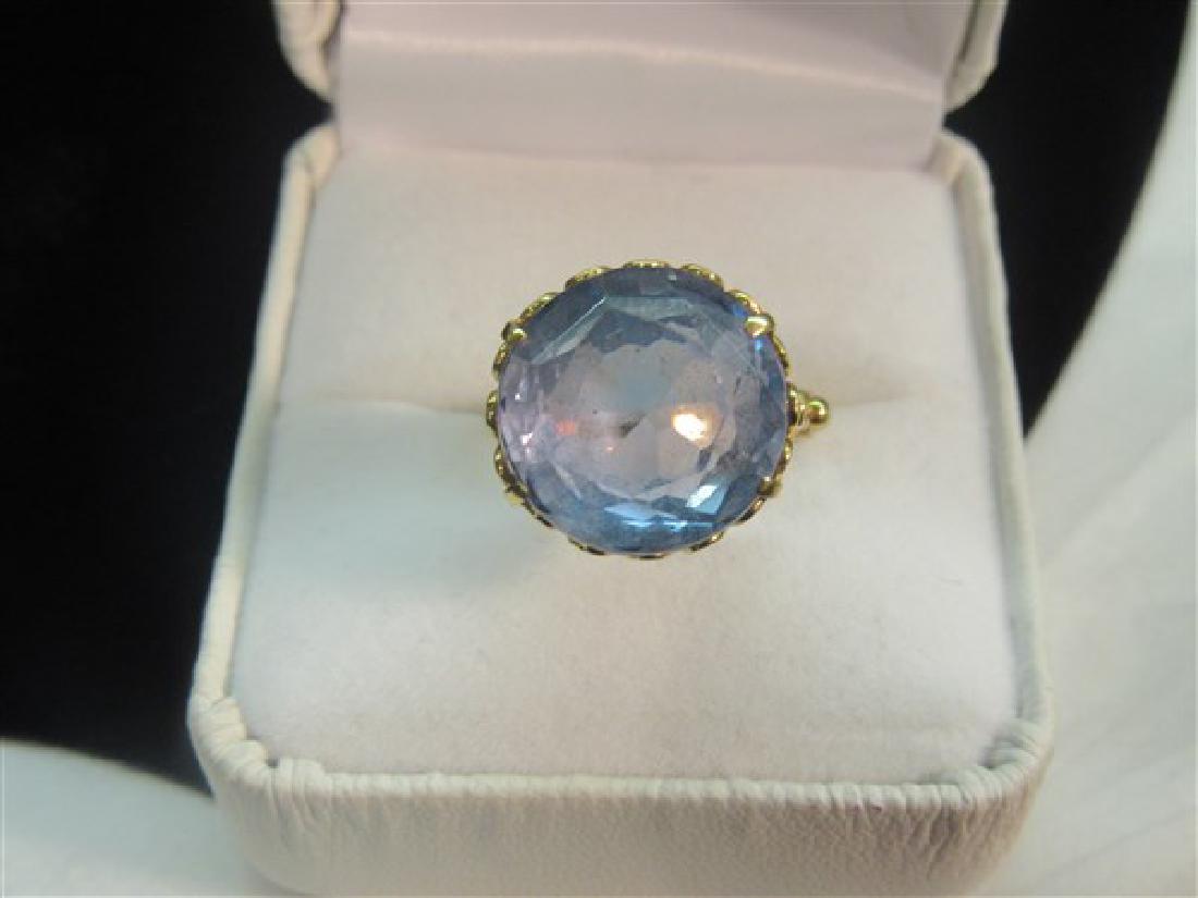 18k Yellow Gold Blue Topaz Ring (1 of 3)