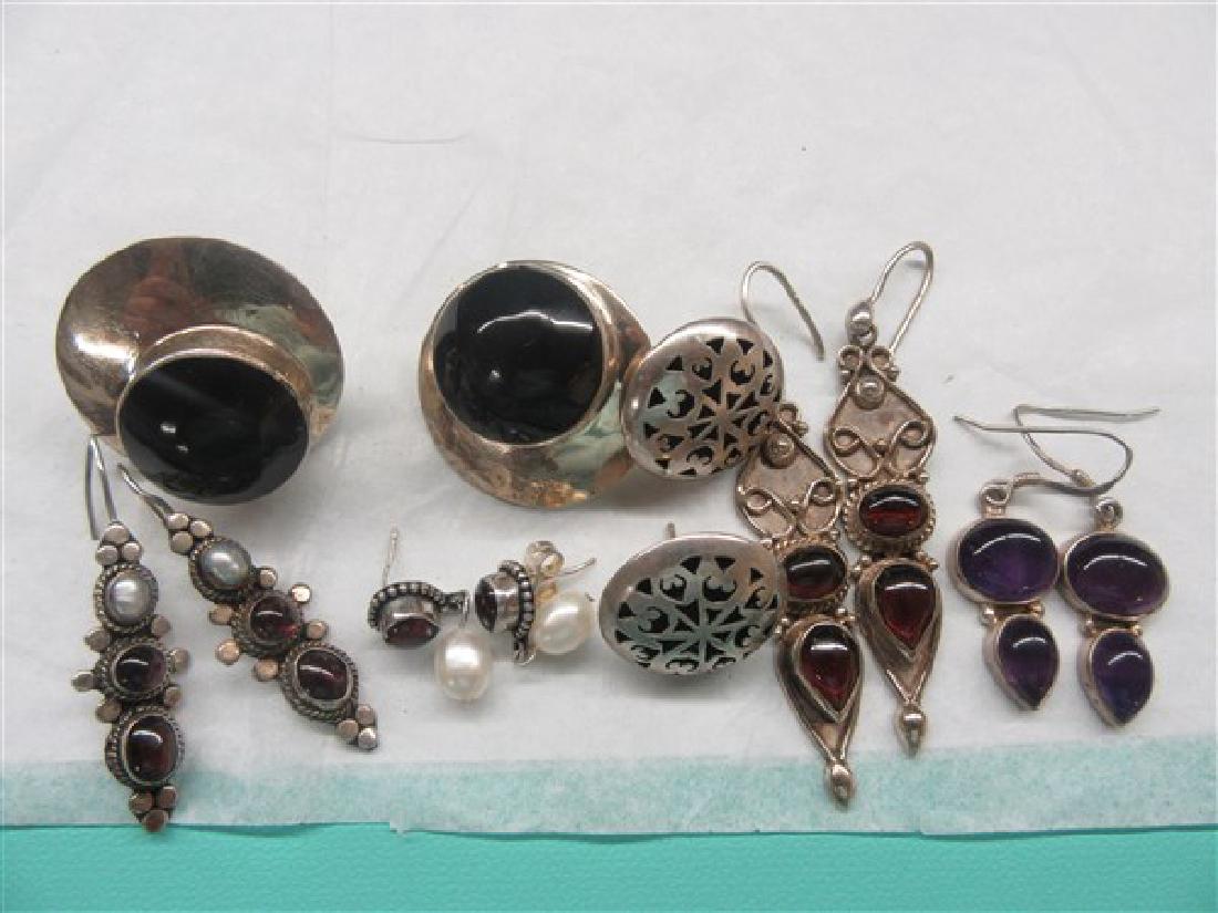 Sterling Silver Gemstone Earrings Lot (1 of 3)