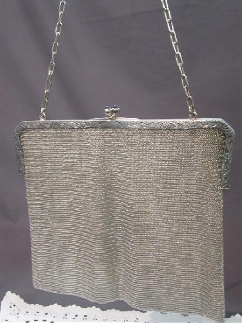 Sterling Silver Mesh Purse With Sapphire Cabochon (1 of 5)