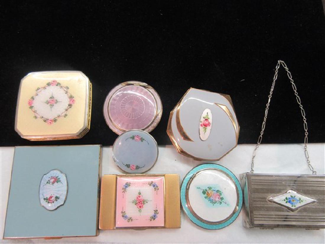 Eight (8) Vintage Enameled Compacts (1 of 8)