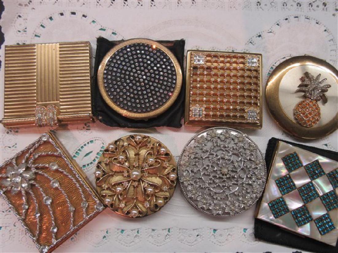 Eight (8) Vintage Jeweled Compacts (1 of 6)