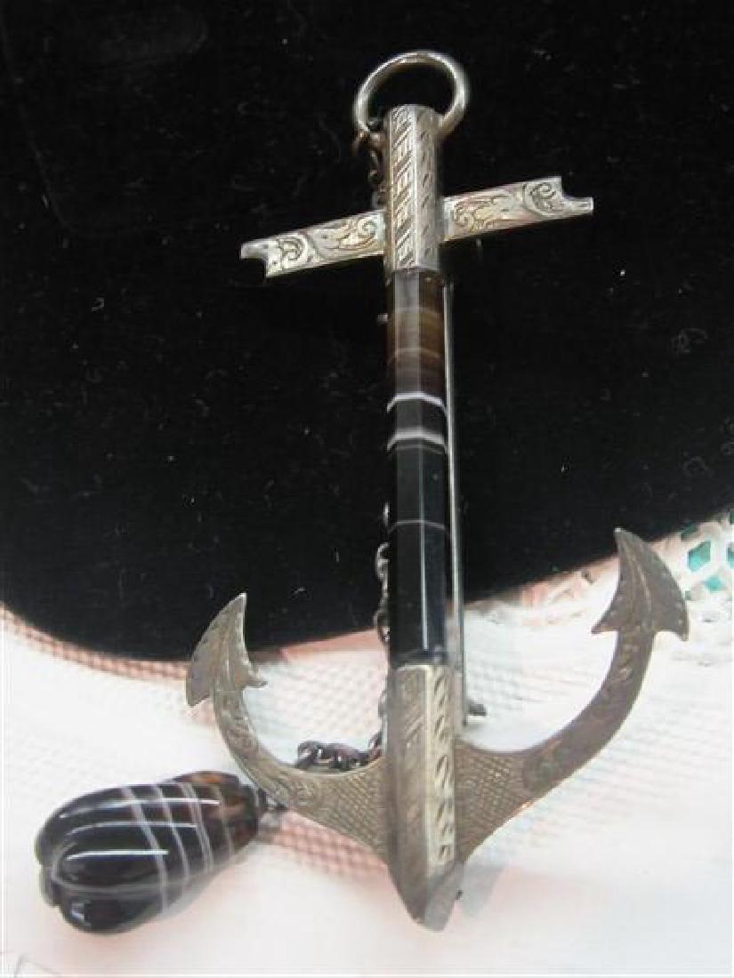 Scottish Anchor Agate And Silver Pin (1 of 3)