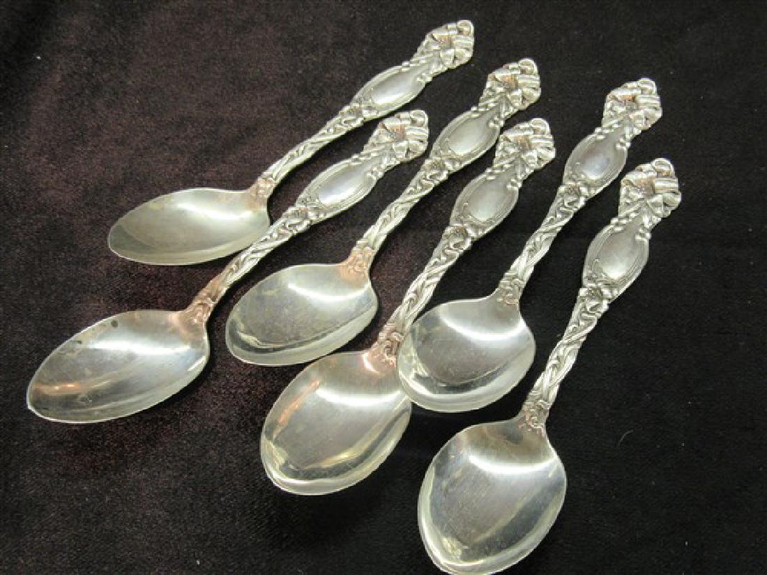 Six (6) Repousse Sterling Silver Teaspoons (1 of 3)