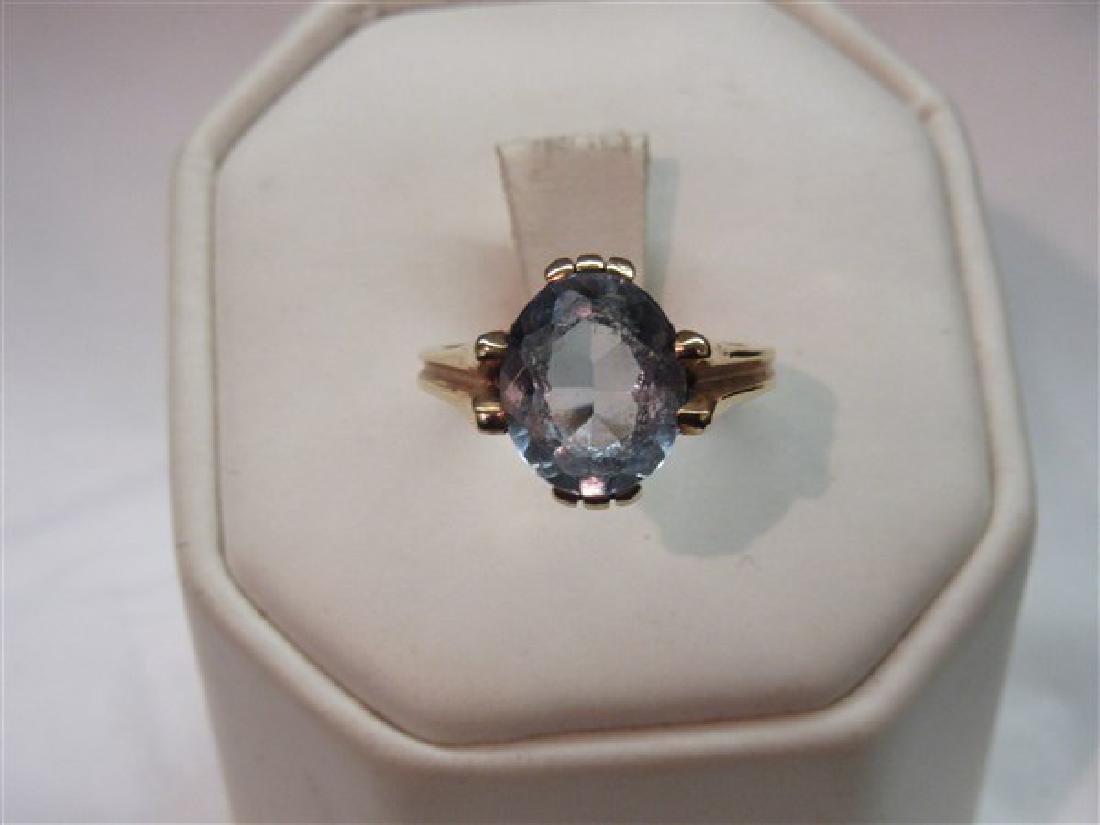 14k Y.G. Blue Topaz Ring (1 of 3)