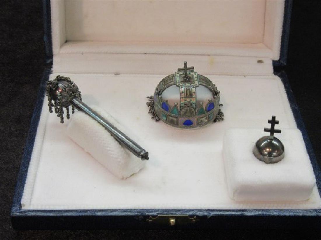 Russian Czar Silver Enameled Coronation Set (1 of 4)